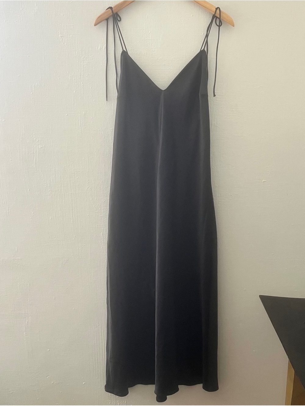 Victoria's Secret Black Slip Maxi Nightgown with Tie Straps - XL